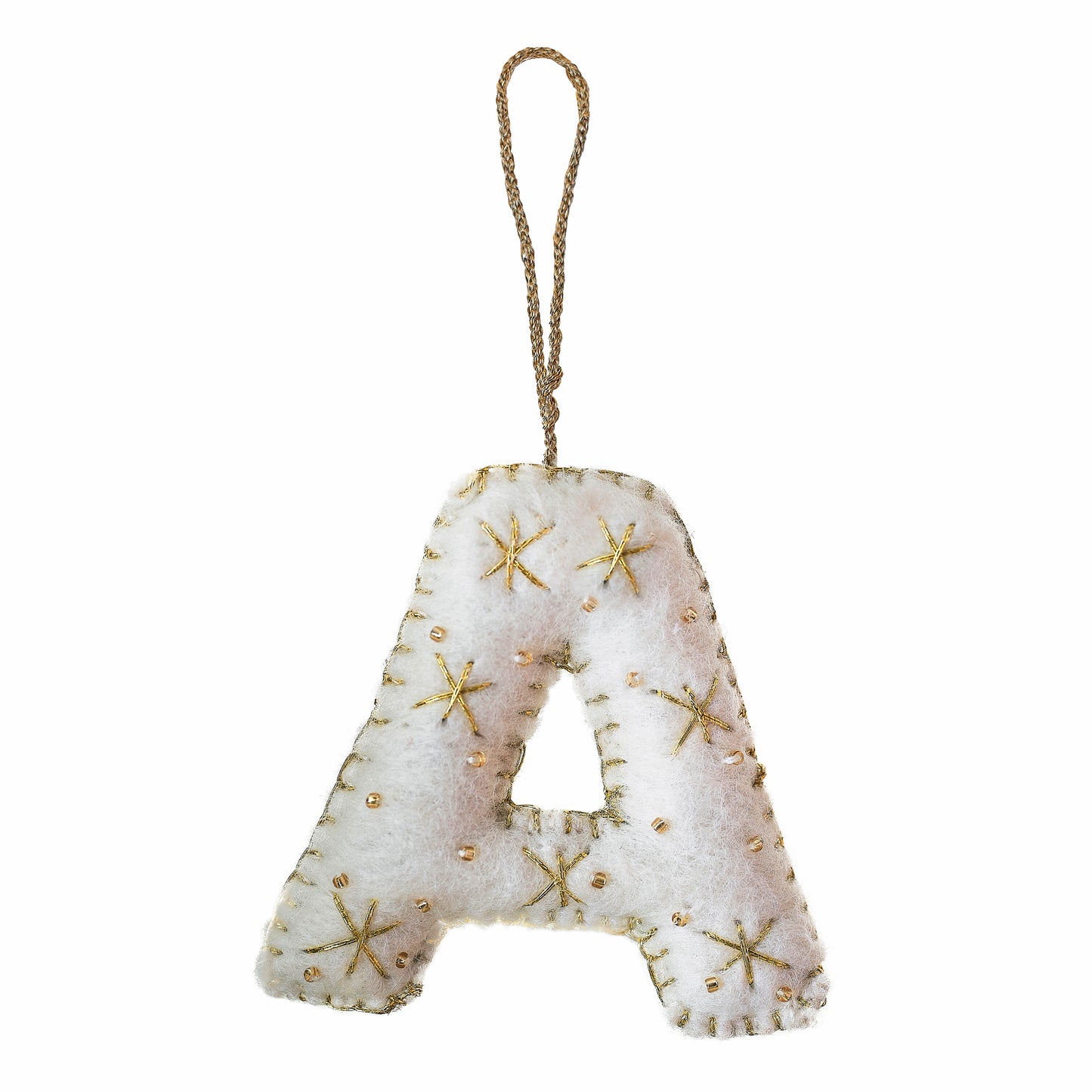 Alphabet Initial Embroidered Felt Christmas Tree Decoration