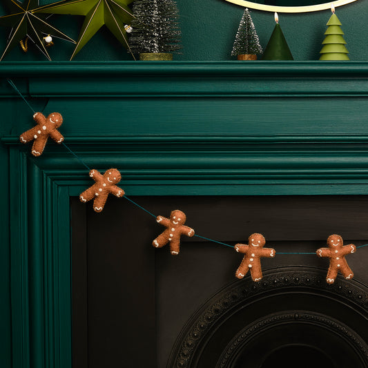 Felt Gingerbread Man Christmas Garland