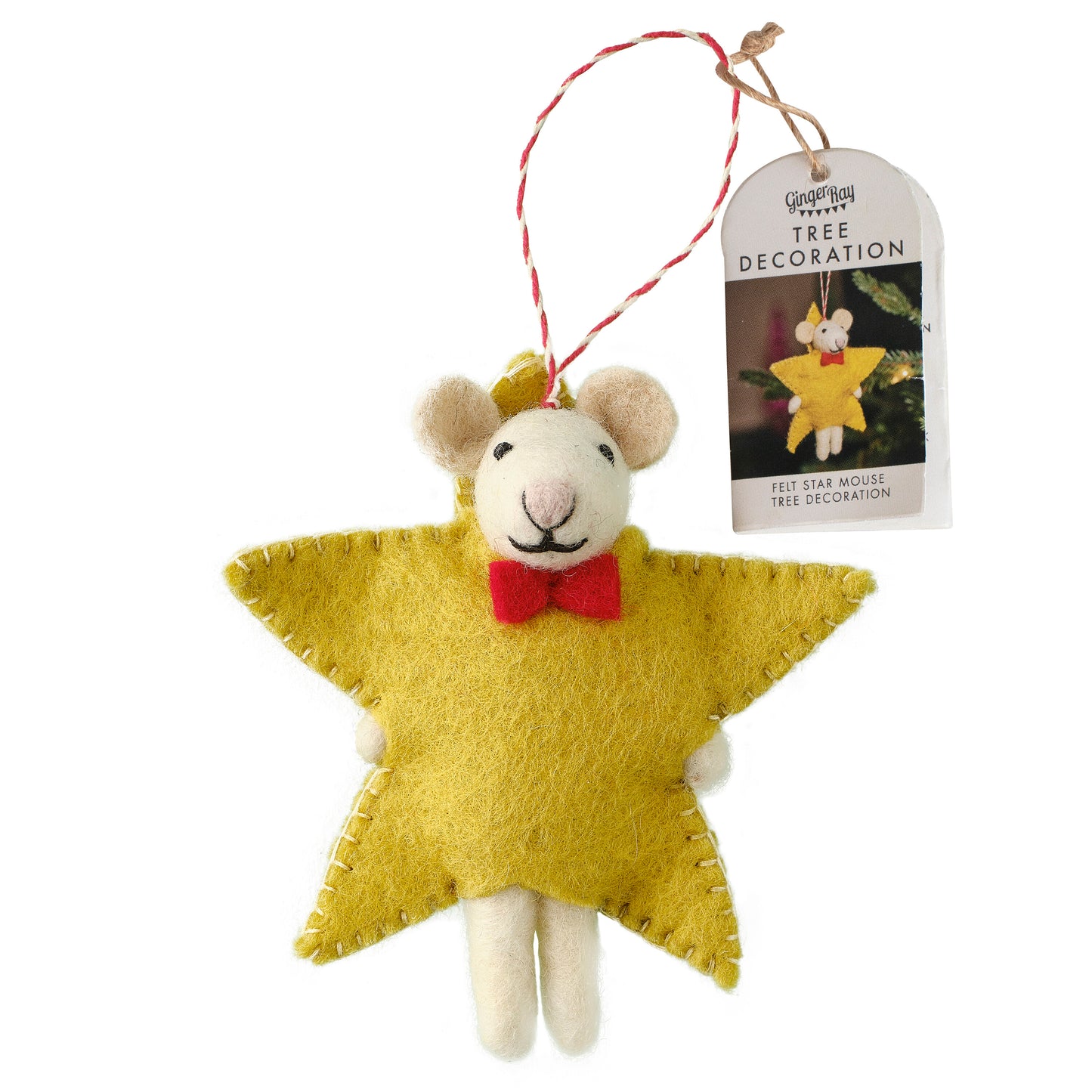 Felt Star Mouse Christmas Tree Decoration