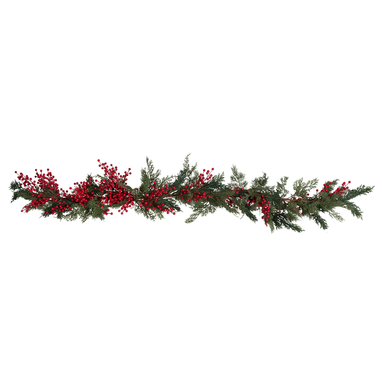 Red Berry Foliage Christmas Garland