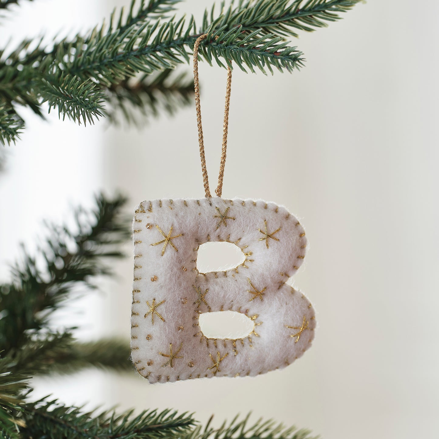 Alphabet Initial Embroidered Felt Christmas Tree Decoration