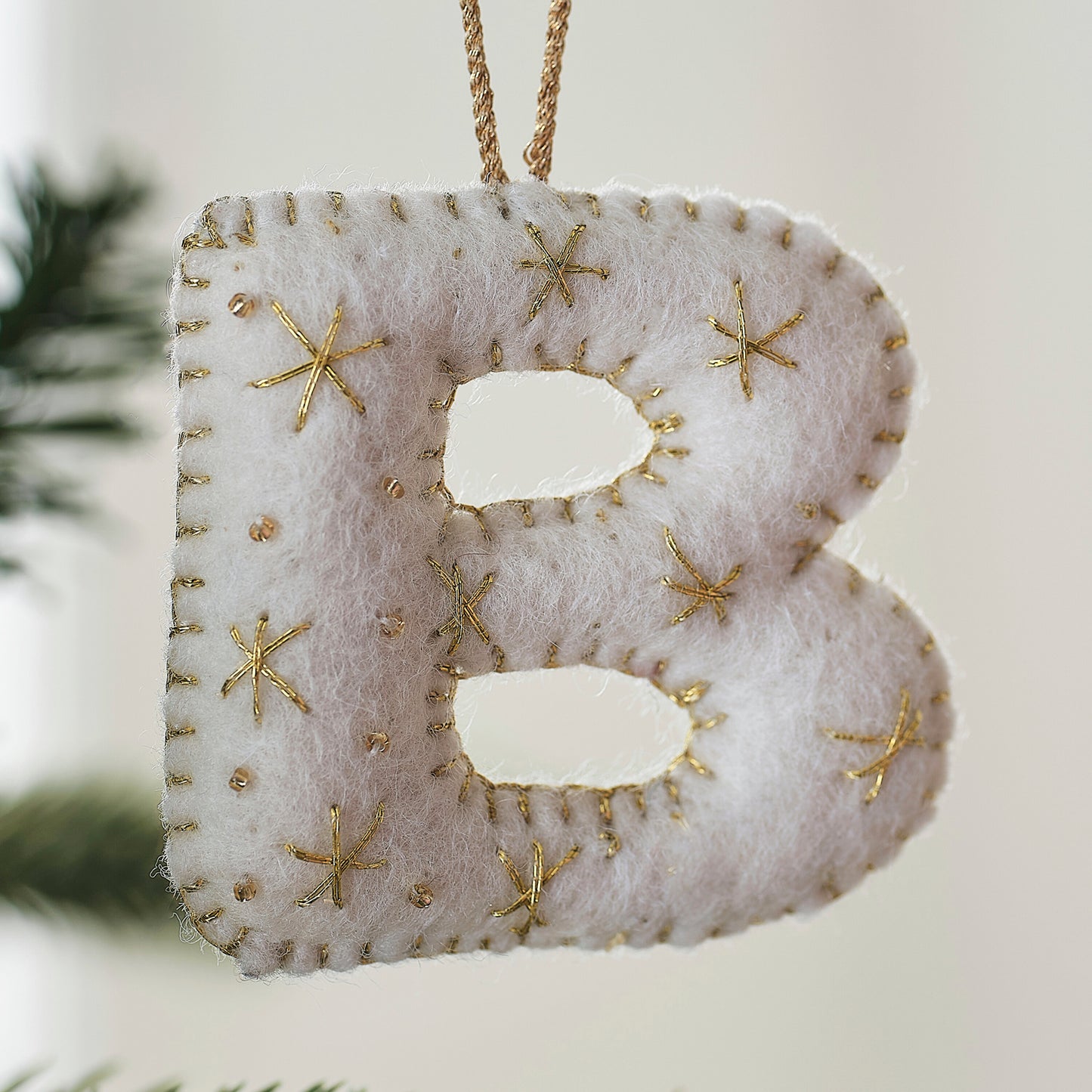 Alphabet Initial Embroidered Felt Christmas Tree Decoration