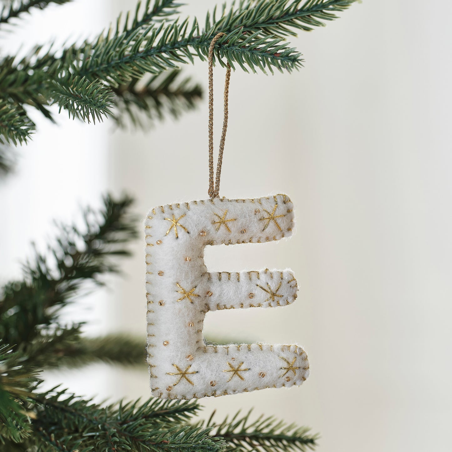 Alphabet Initial Embroidered Felt Christmas Tree Decoration