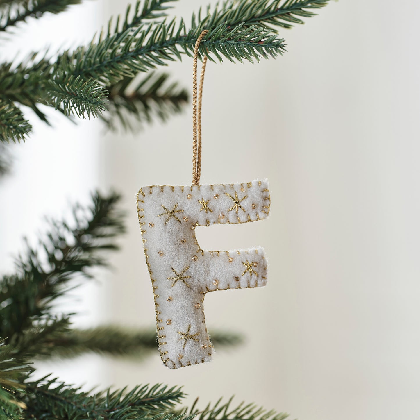 Alphabet Initial Embroidered Felt Christmas Tree Decoration