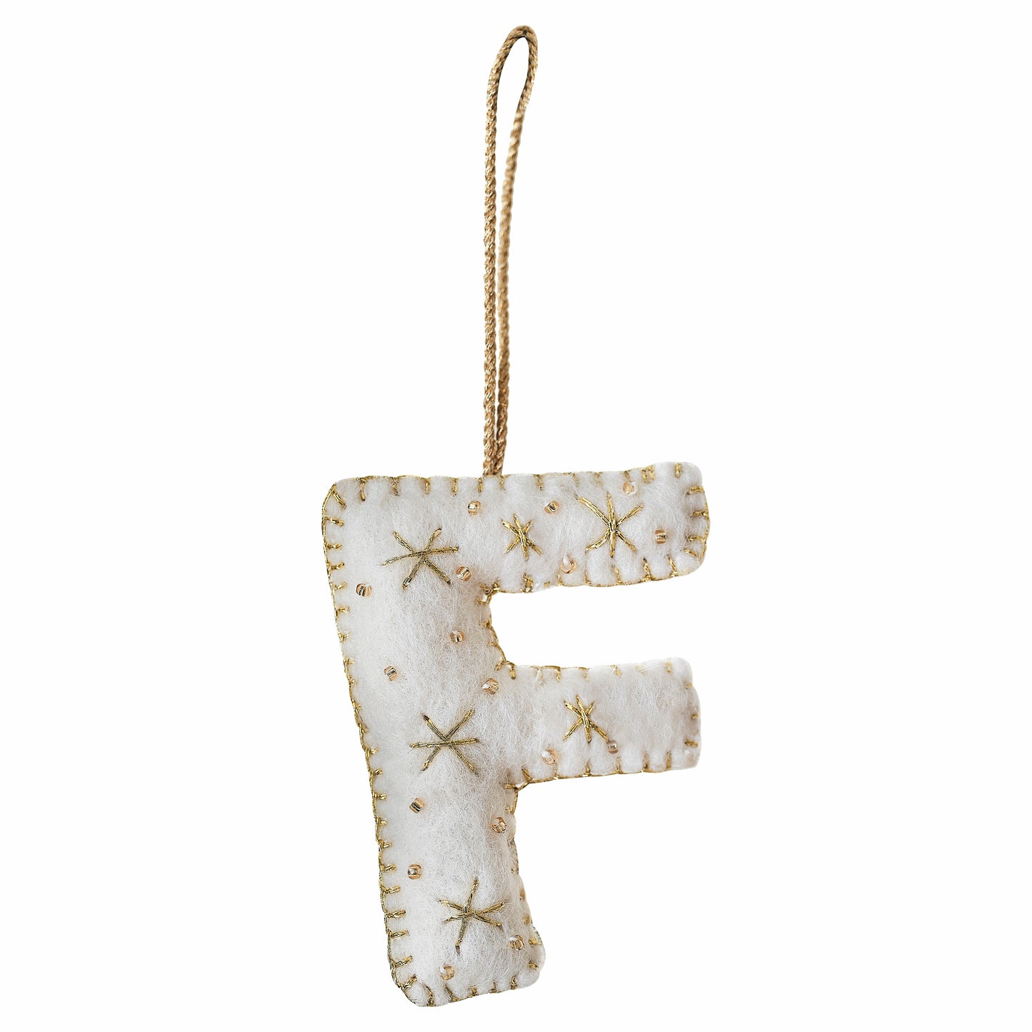 Alphabet Initial Embroidered Felt Christmas Tree Decoration