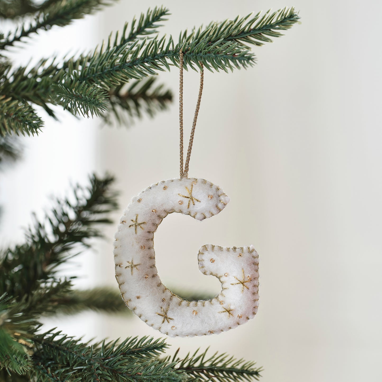 Alphabet Initial Embroidered Felt Christmas Tree Decoration