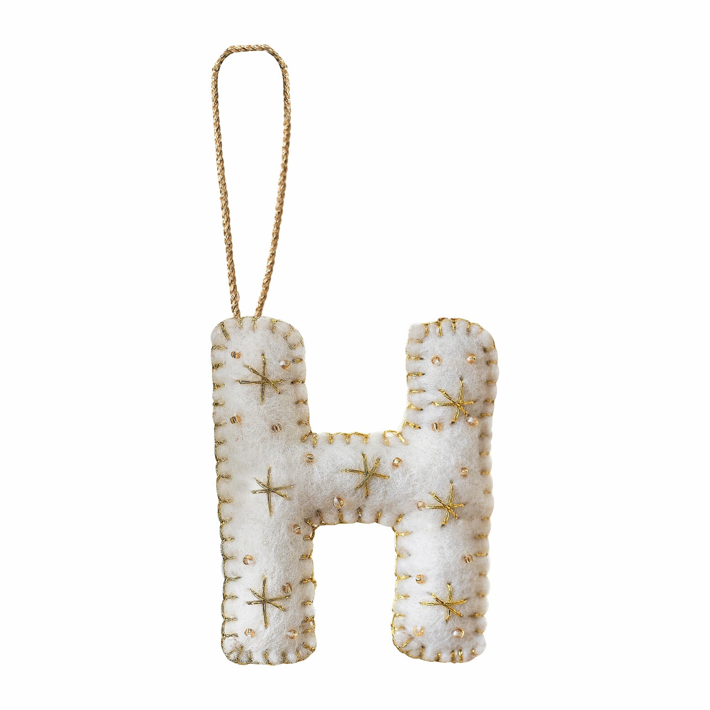 Alphabet Initial Embroidered Felt Christmas Tree Decoration