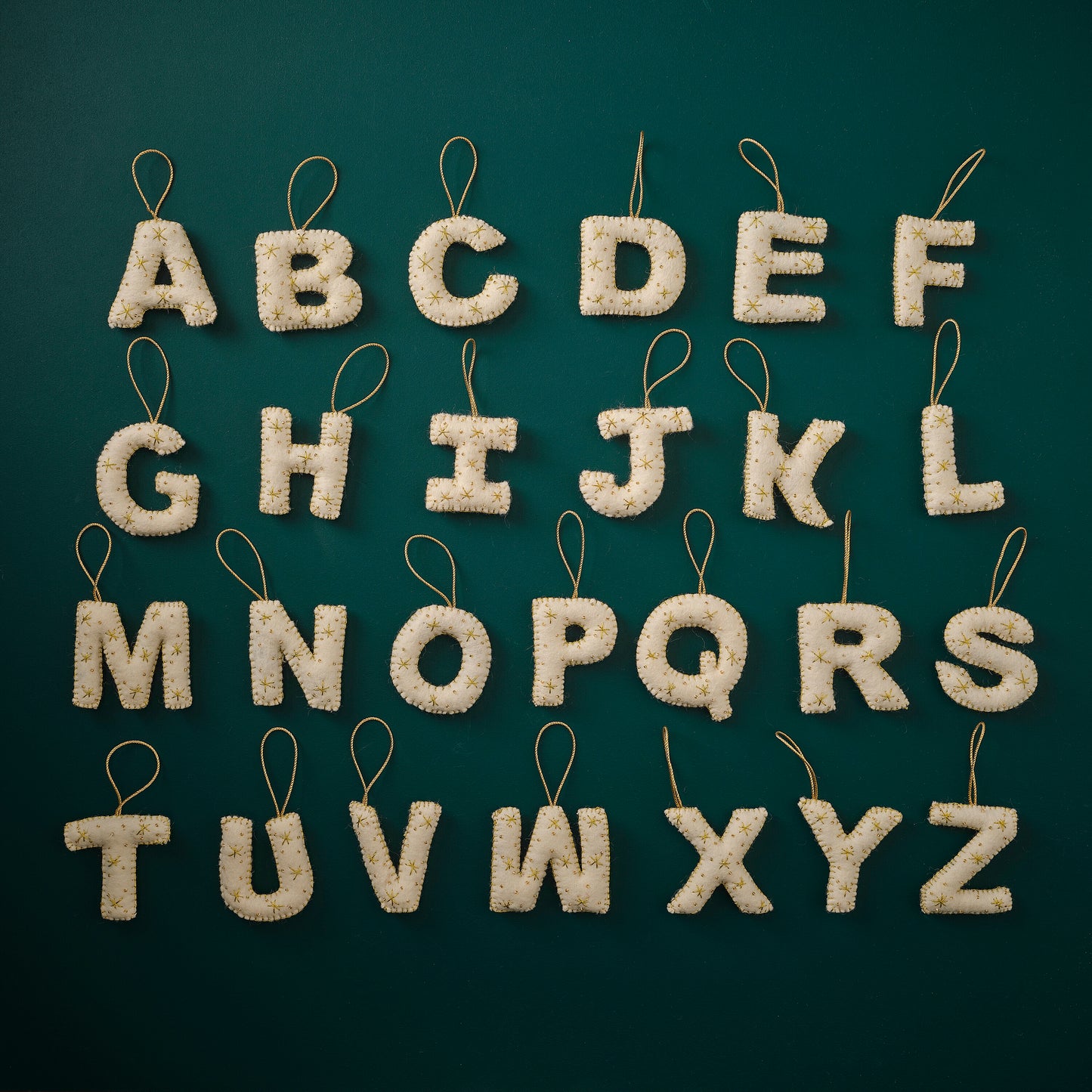 Alphabet Initial Embroidered Felt Christmas Tree Decoration