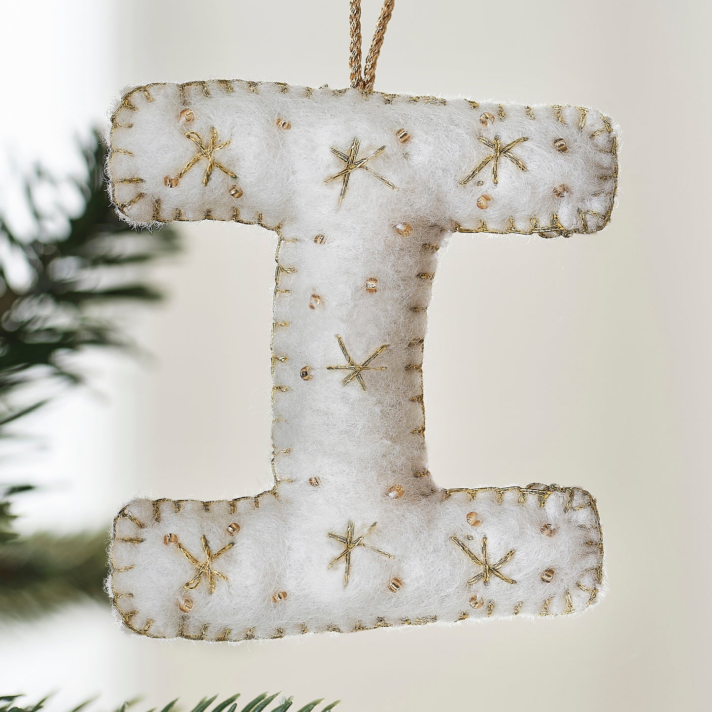 Alphabet Initial Embroidered Felt Christmas Tree Decoration