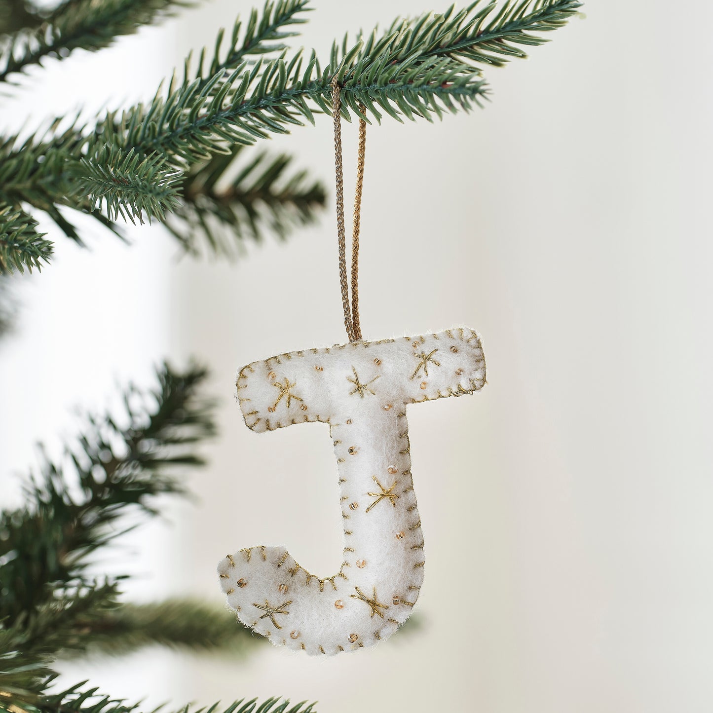 Alphabet Initial Embroidered Felt Christmas Tree Decoration