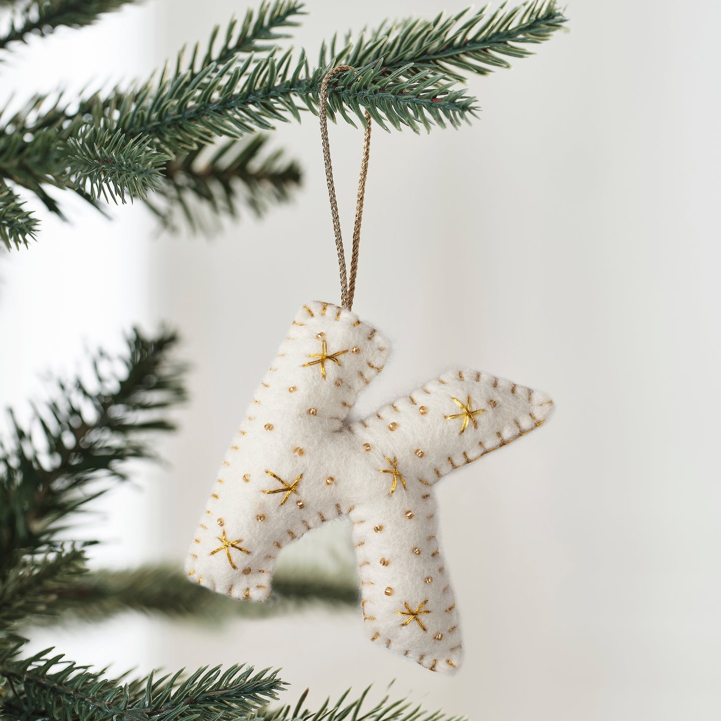 Alphabet Initial Embroidered Felt Christmas Tree Decoration