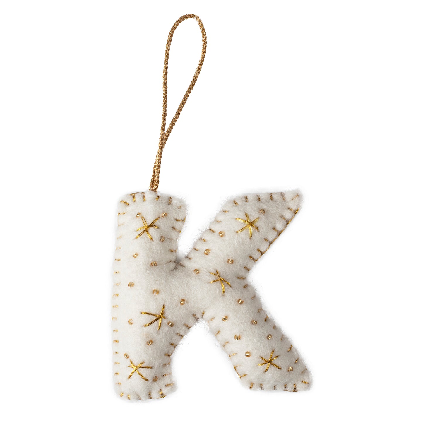Alphabet Initial Embroidered Felt Christmas Tree Decoration