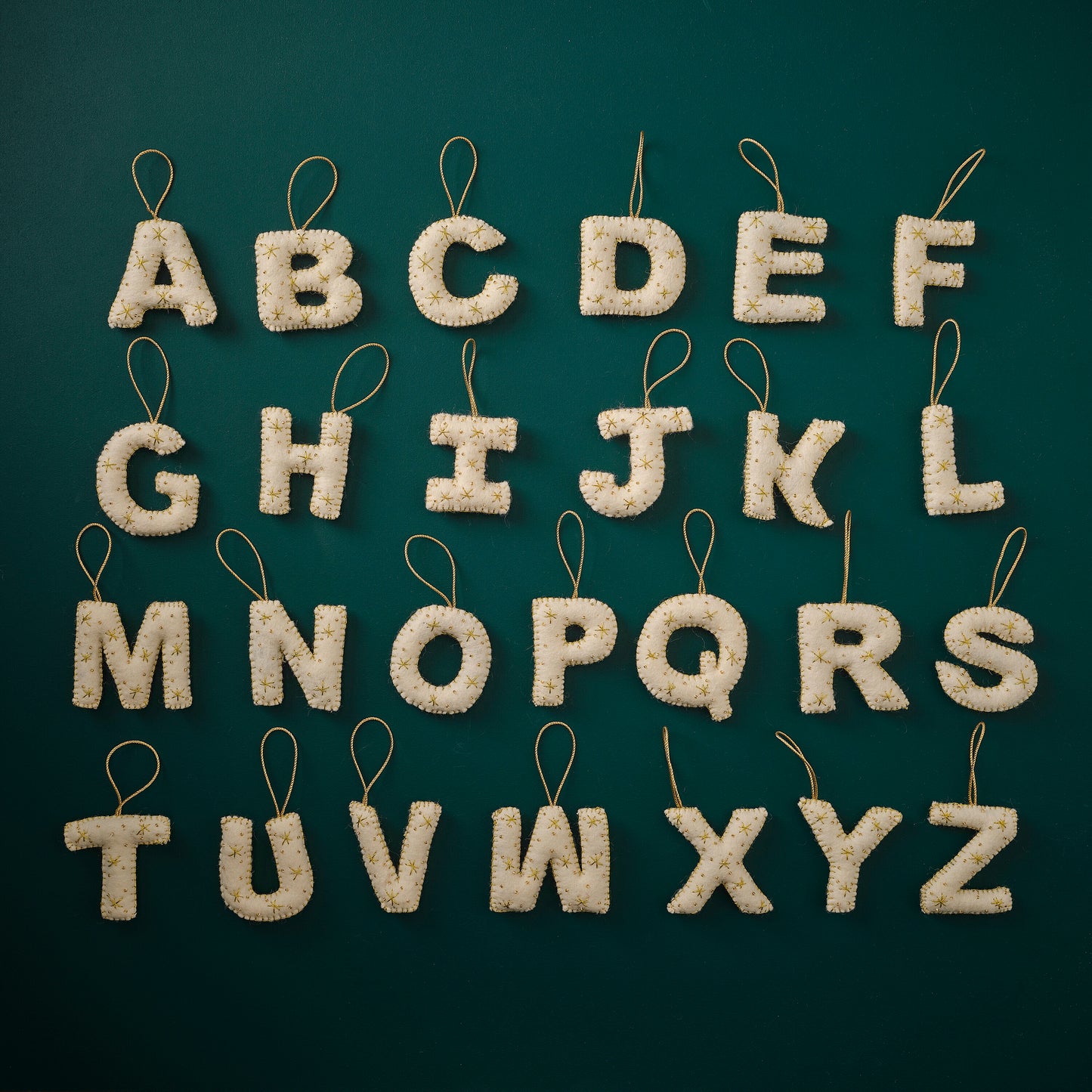 Alphabet Initial Embroidered Felt Christmas Tree Decoration