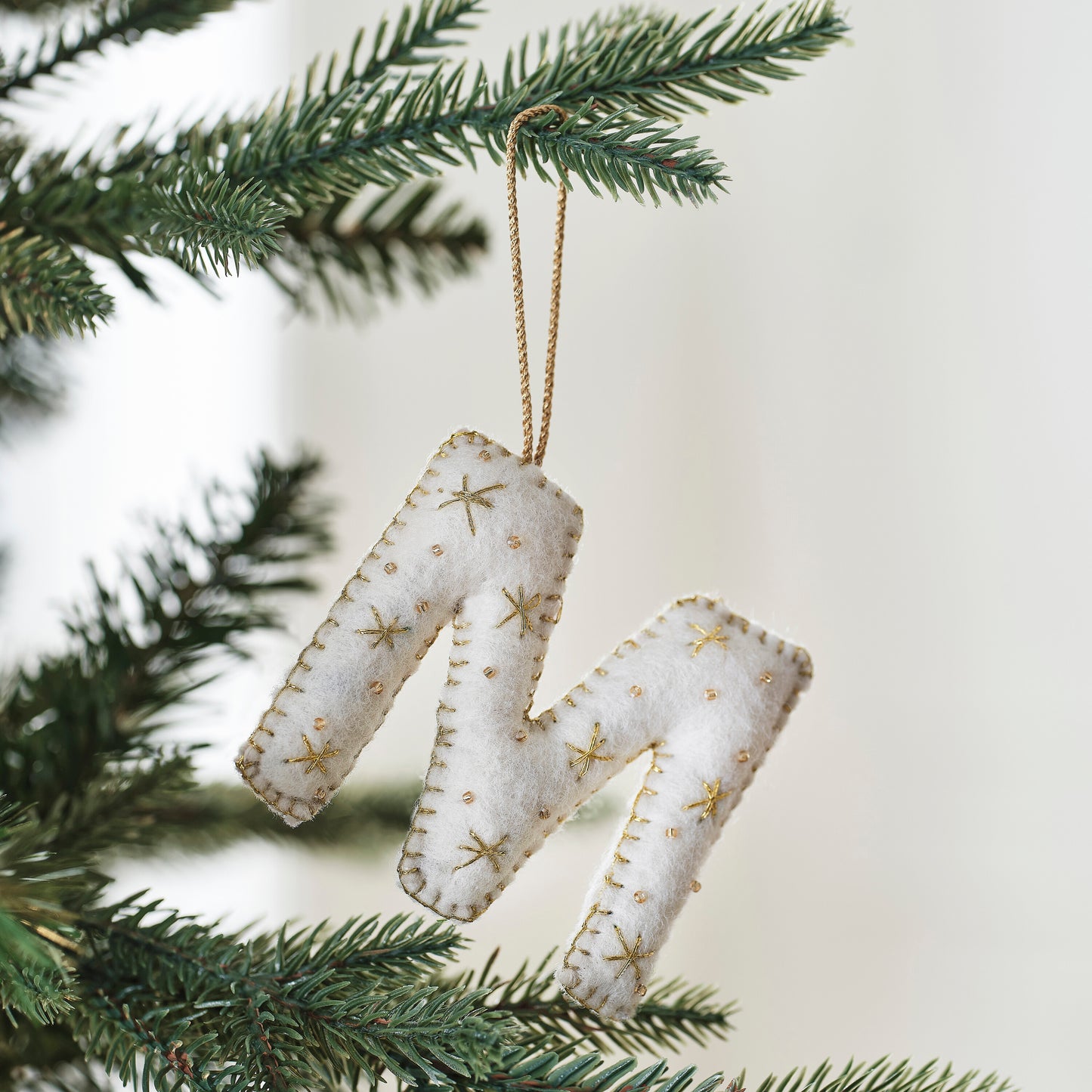 Alphabet Initial Embroidered Felt Christmas Tree Decoration