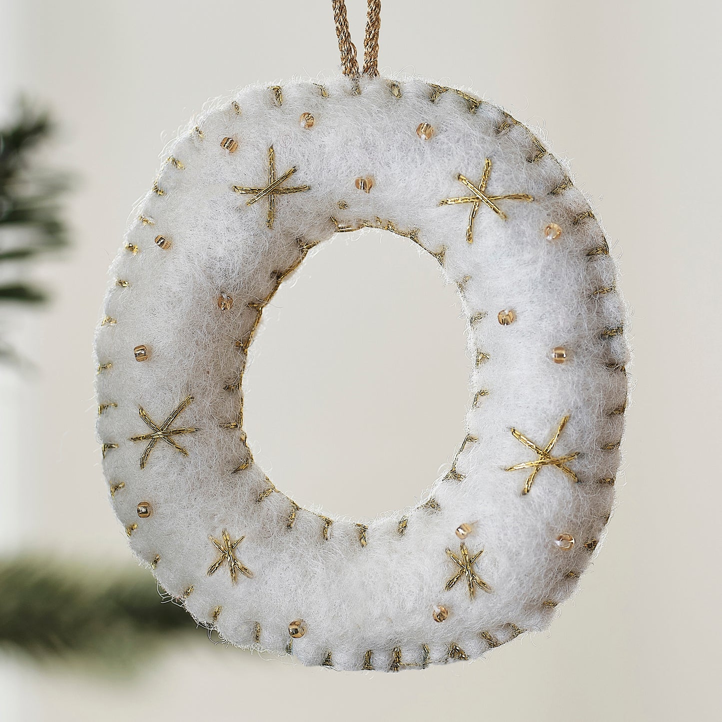 Alphabet Initial Embroidered Felt Christmas Tree Decoration