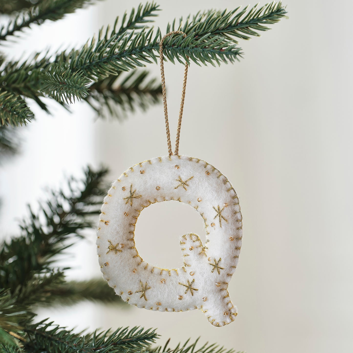 Alphabet Initial Embroidered Felt Christmas Tree Decoration