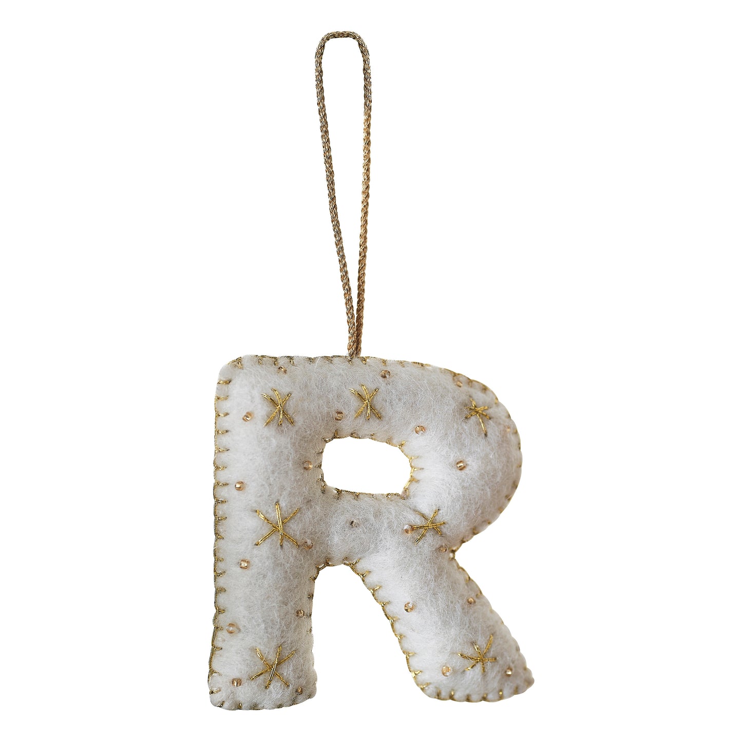 Alphabet Initial Embroidered Felt Christmas Tree Decoration