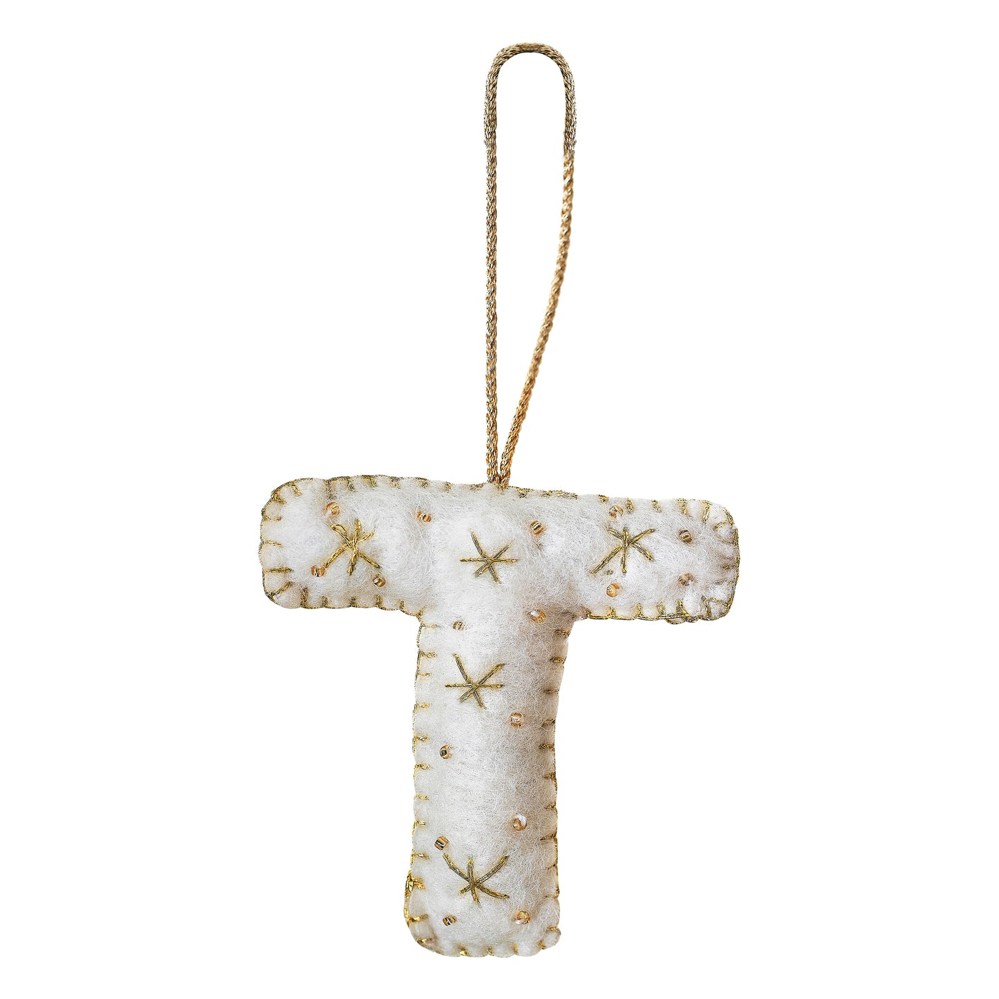 Alphabet Initial Embroidered Felt Christmas Tree Decoration