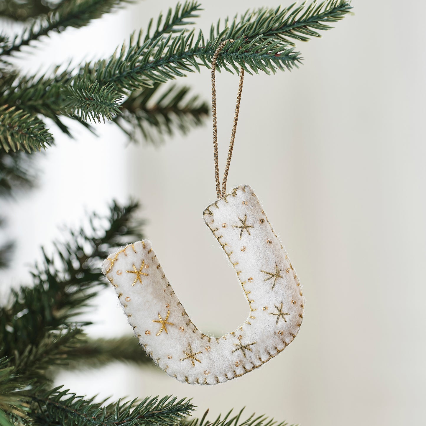 Alphabet Initial Embroidered Felt Christmas Tree Decoration