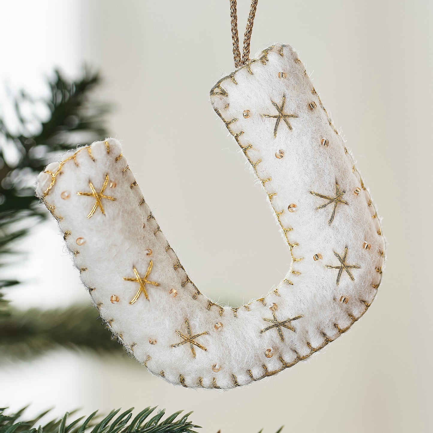 Alphabet Initial Embroidered Felt Christmas Tree Decoration