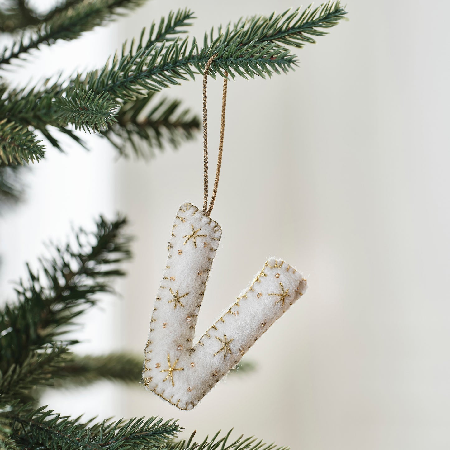 Alphabet Initial Embroidered Felt Christmas Tree Decoration