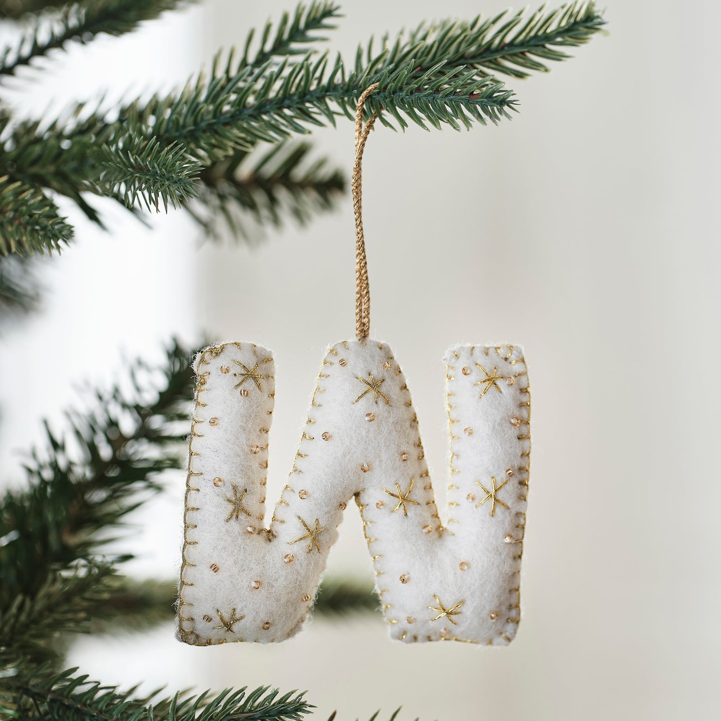 Alphabet Initial Embroidered Felt Christmas Tree Decoration