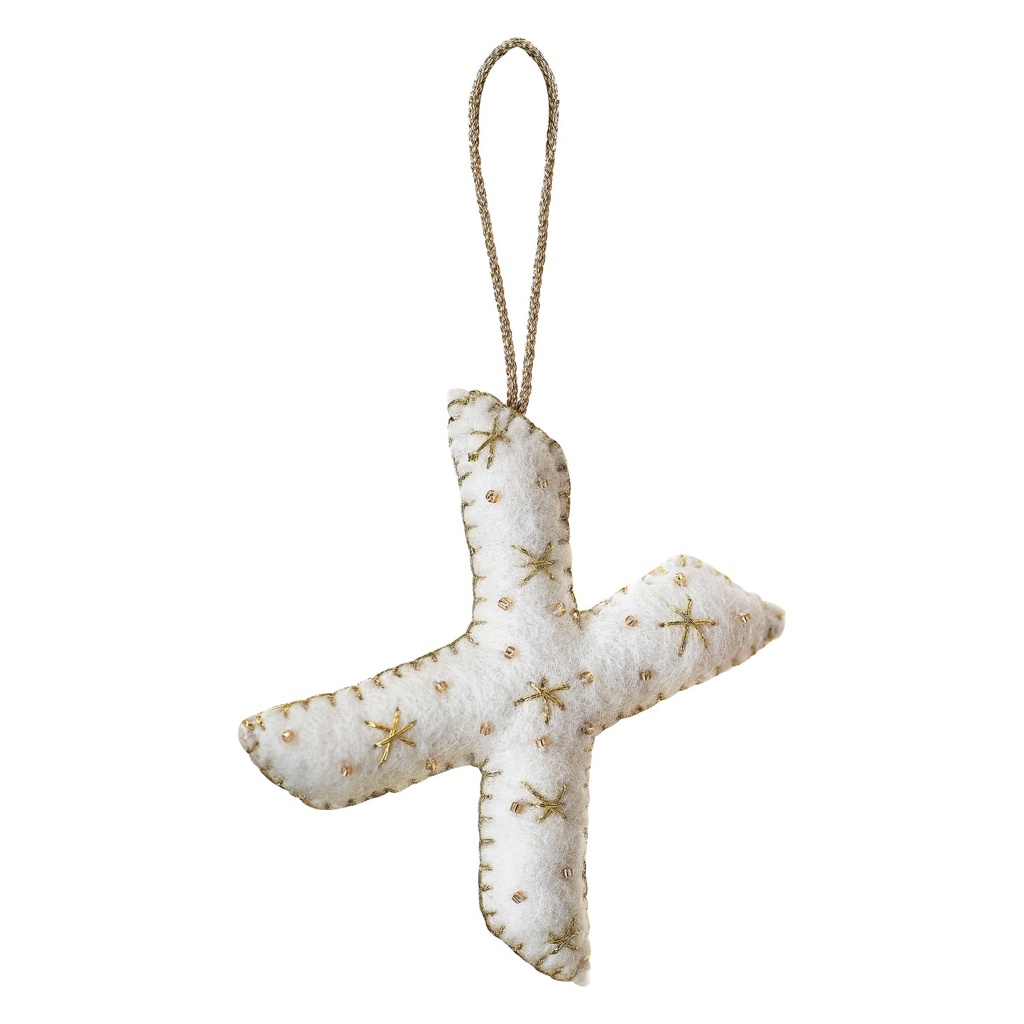 Alphabet Initial Embroidered Felt Christmas Tree Decoration