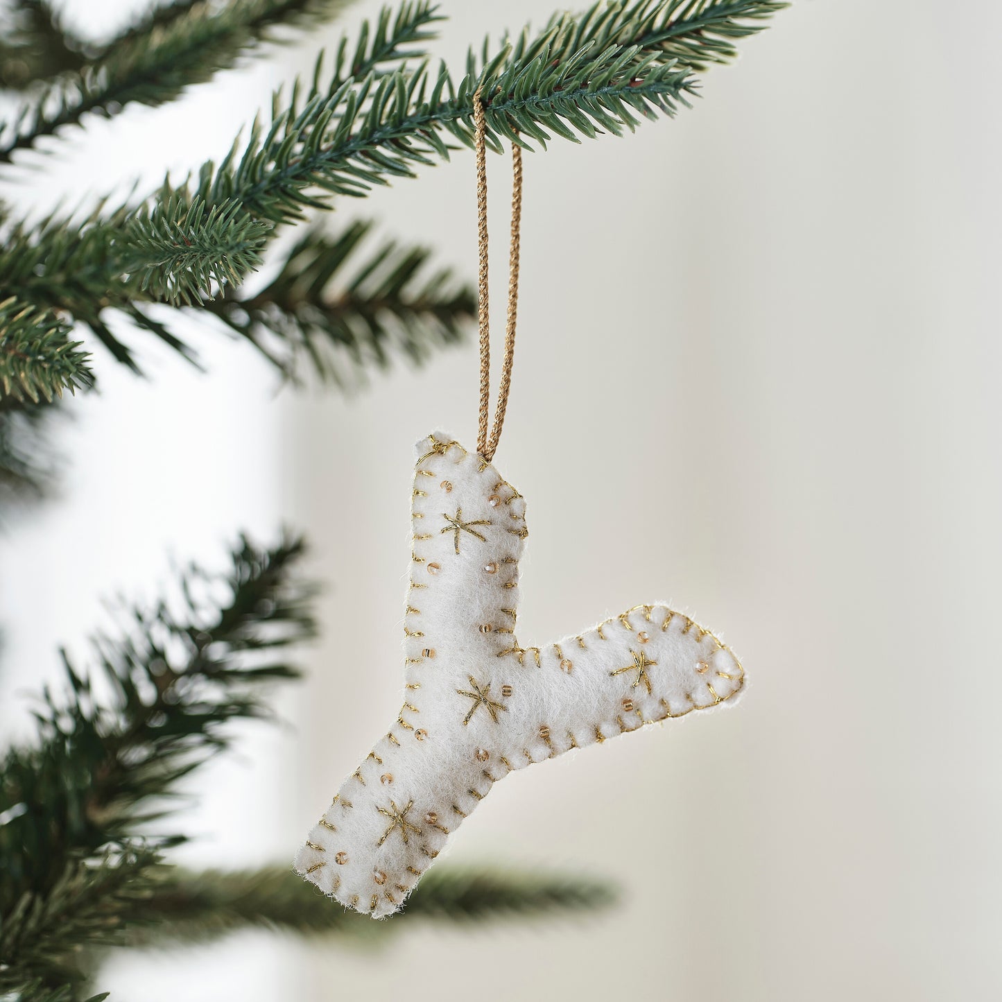 Alphabet Initial Embroidered Felt Christmas Tree Decoration