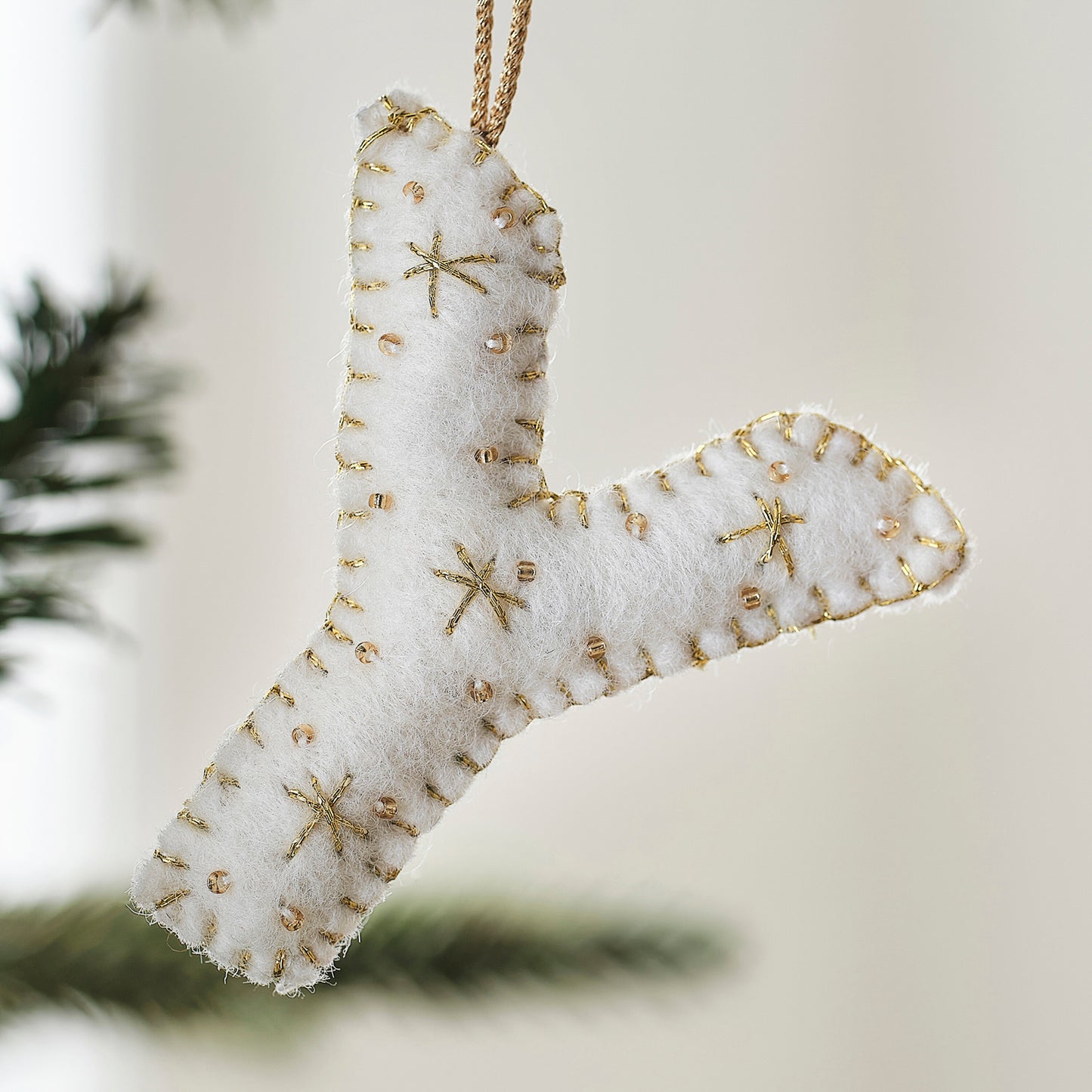 Alphabet Initial Embroidered Felt Christmas Tree Decoration