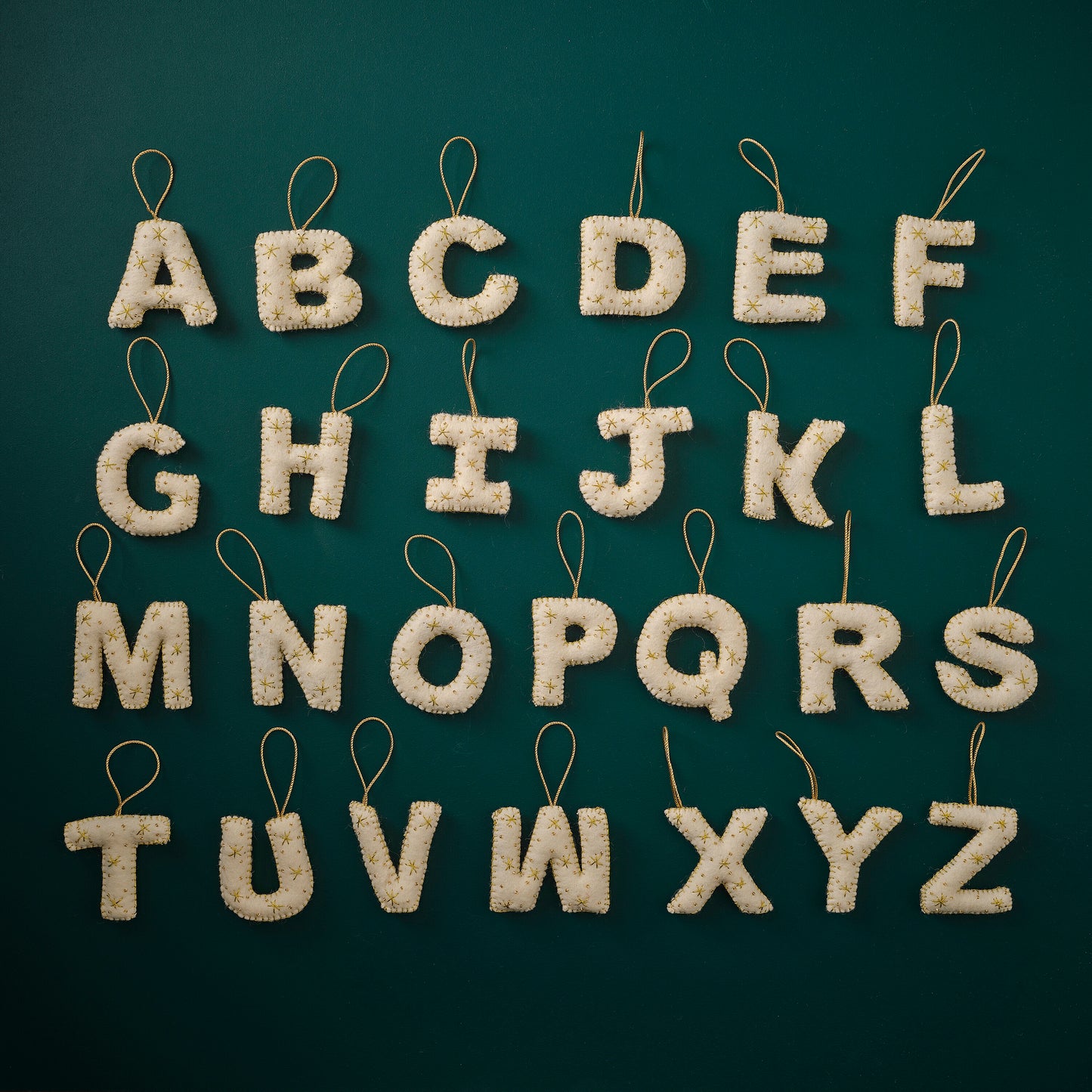 Alphabet Initial Embroidered Felt Christmas Tree Decoration