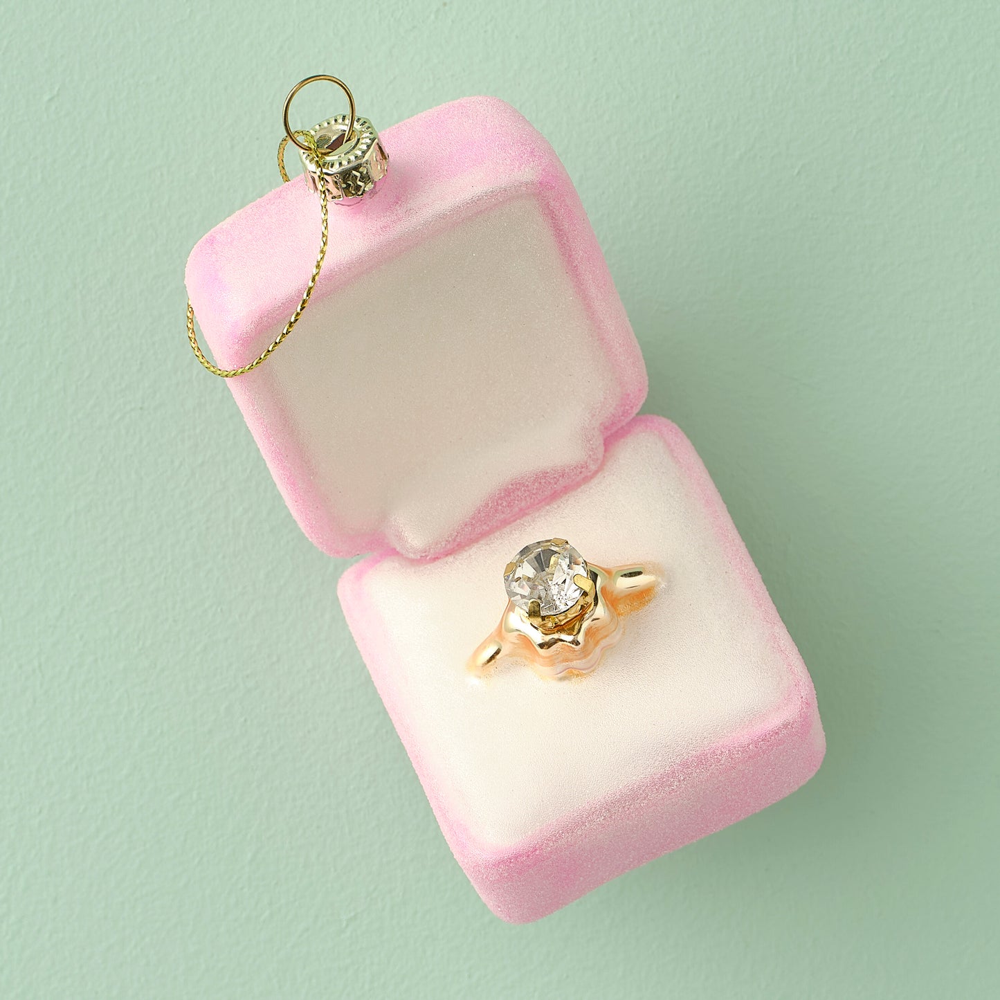 Pink Engagement Ring Christmas Tree Decoration