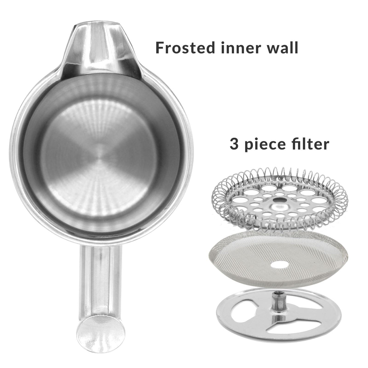 French Press Cafetiere Steel Coffee Maker 1500ml | M&W	