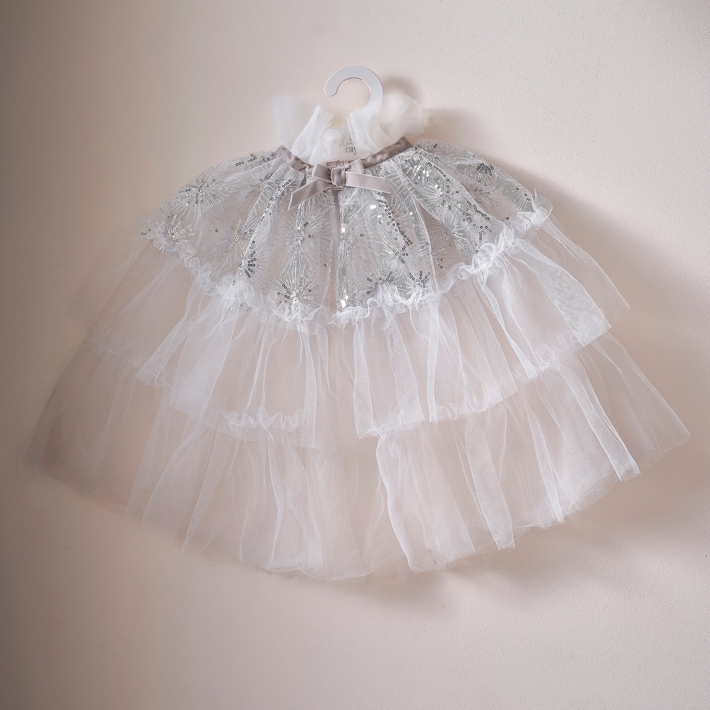 White & Silver Sparkle Fairy Princess Costume Cape
