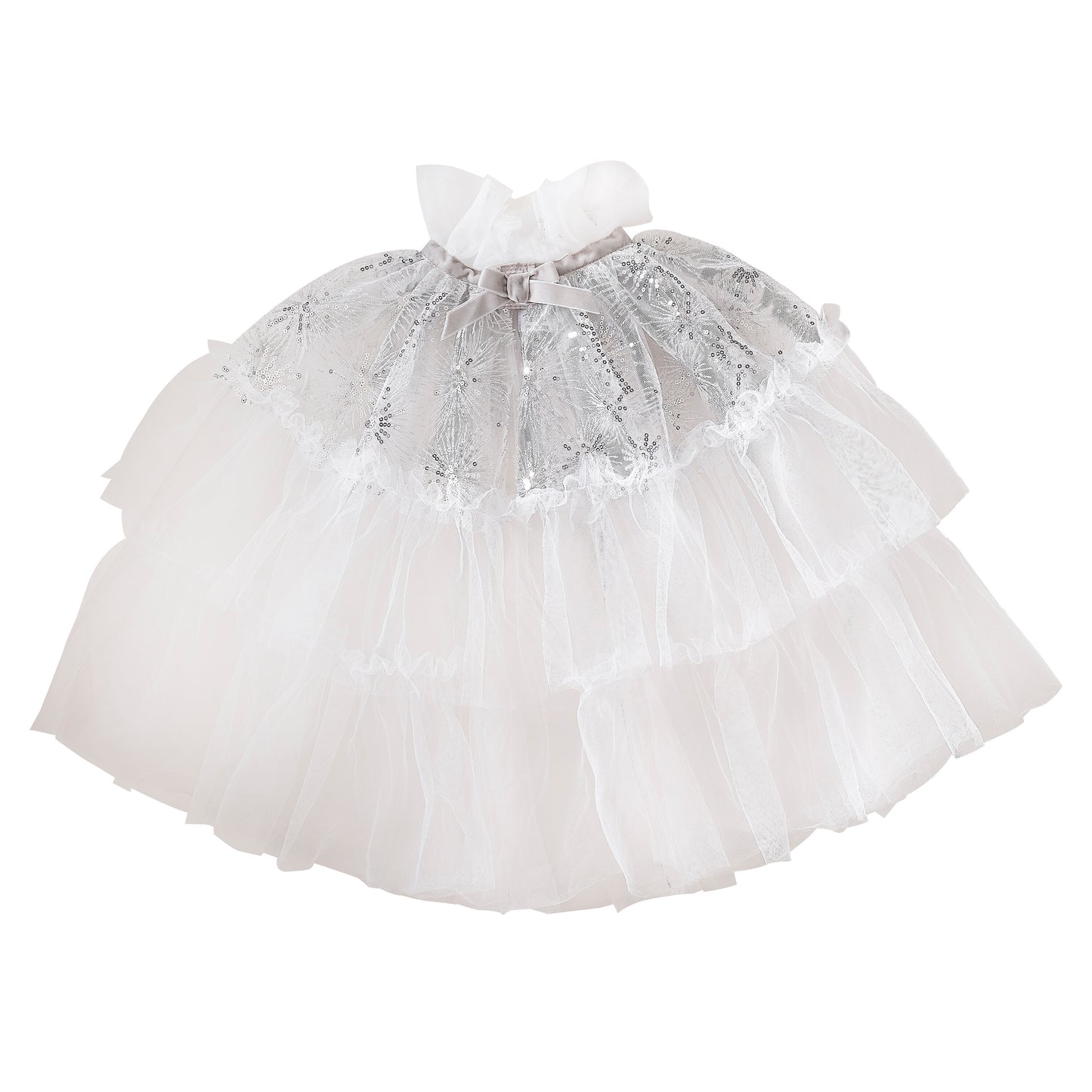 White & Silver Sparkle Fairy Princess Costume Cape