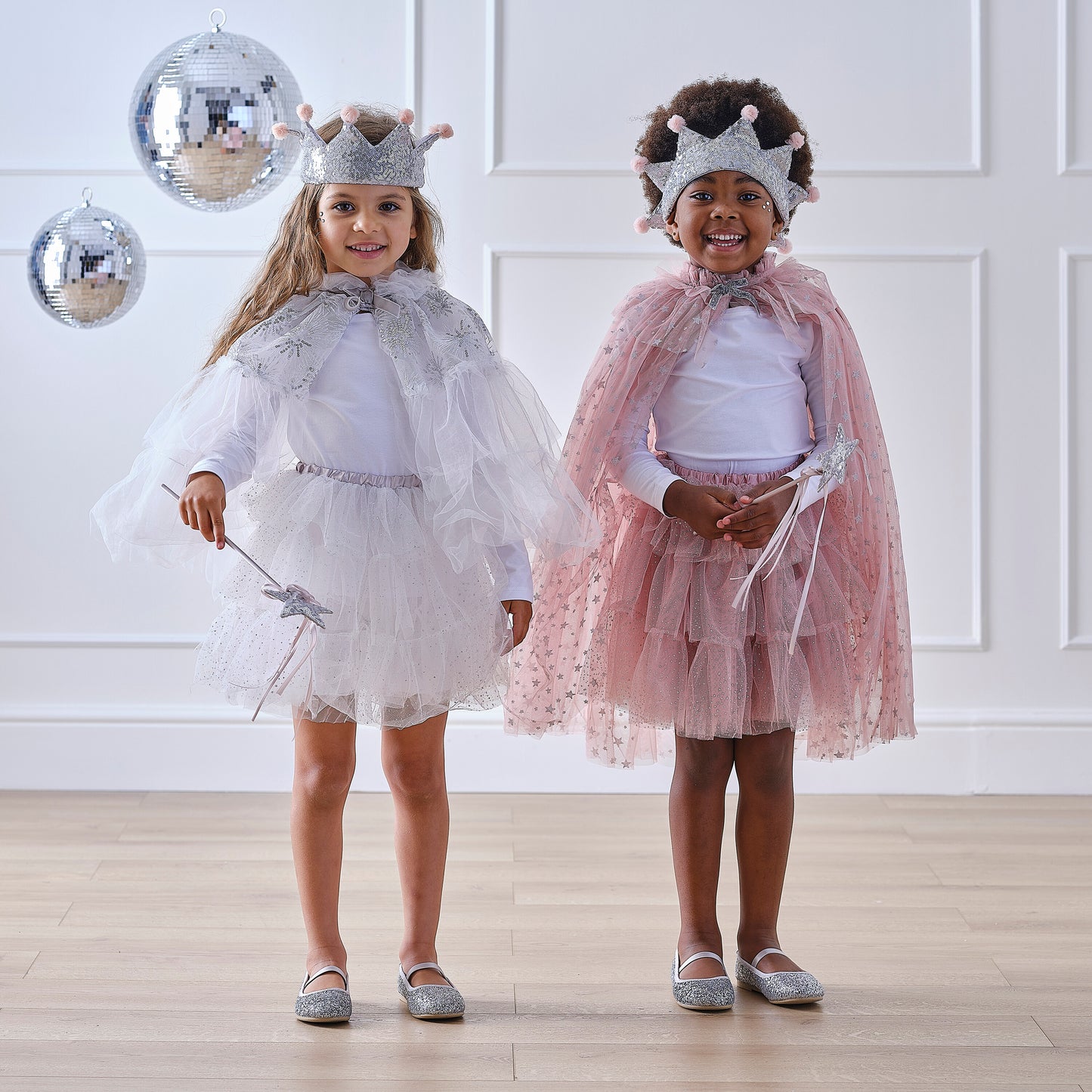 Pink & Silver Sparkle Fairy Princess Costume Cape