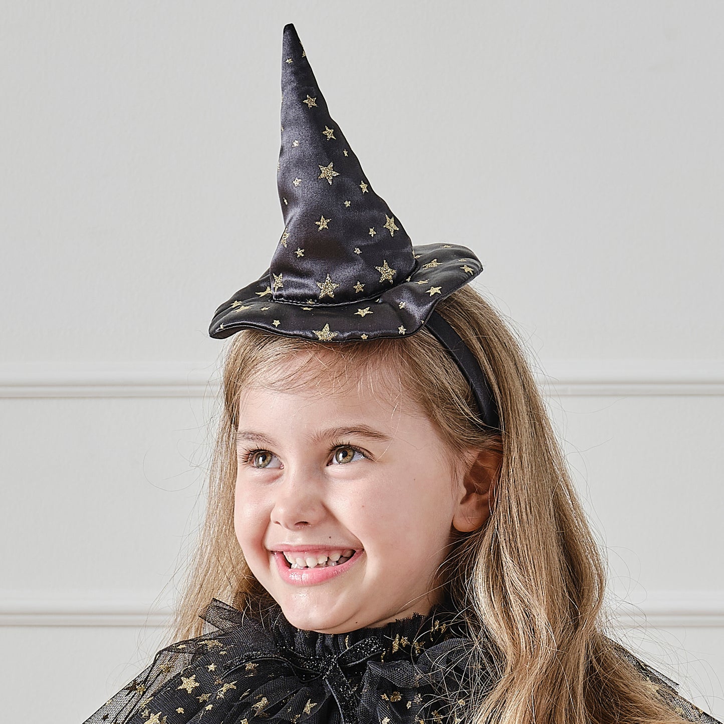 Black & Gold Star Witch Hat Headband