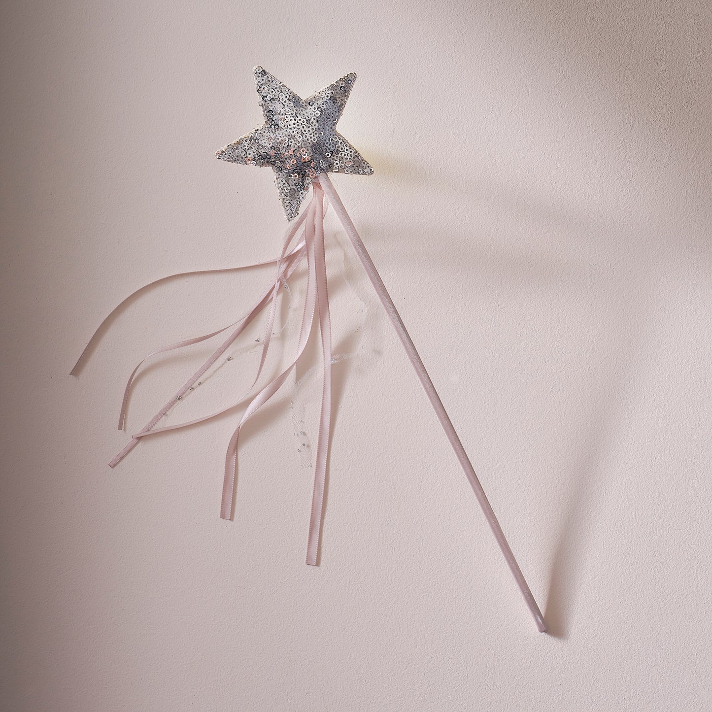 Pink & Silver Sequin Star Fairy Wand