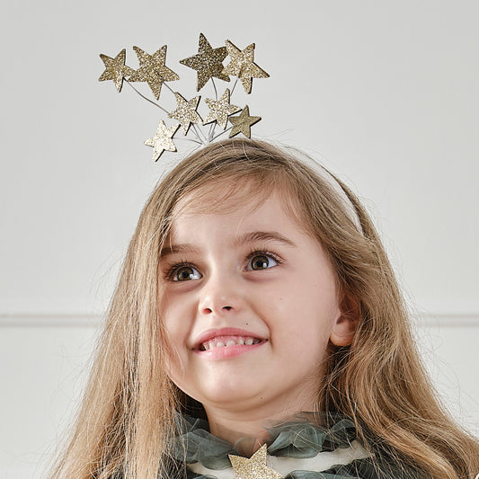 Gold Star Christmas Headband