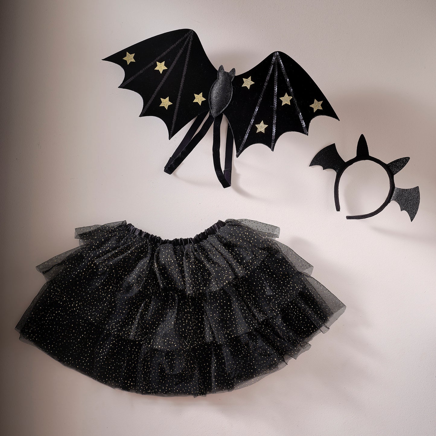Black & Gold Sparkle Halloween Bat Costume