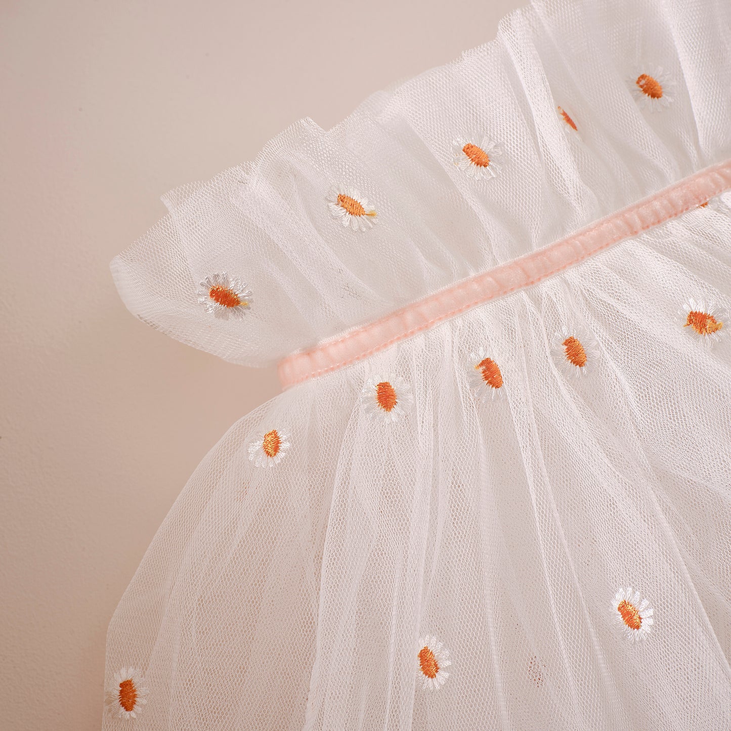 White and Pink Daisy Flower Costume Cape