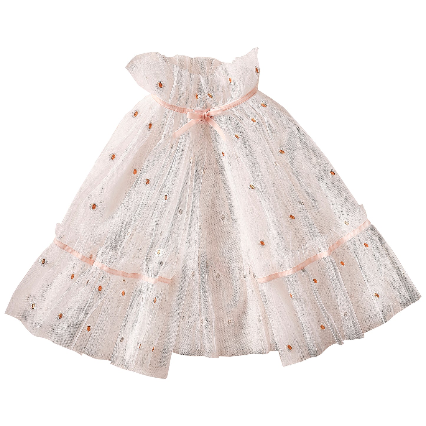 White and Pink Daisy Flower Costume Cape