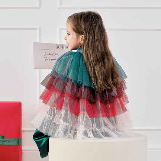 Kids Tiered Christmas Party Cape