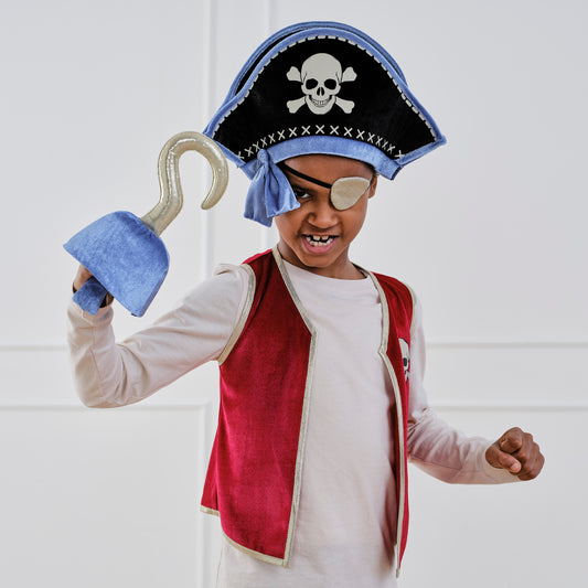 Kids Pirate Hat, Eye Patch and Hook Accessories