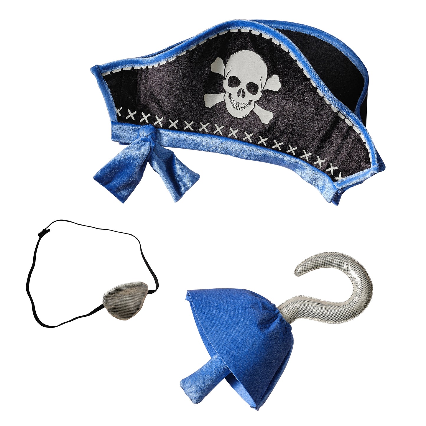 Kids Pirate Hat, Eye Patch and Hook Accessories