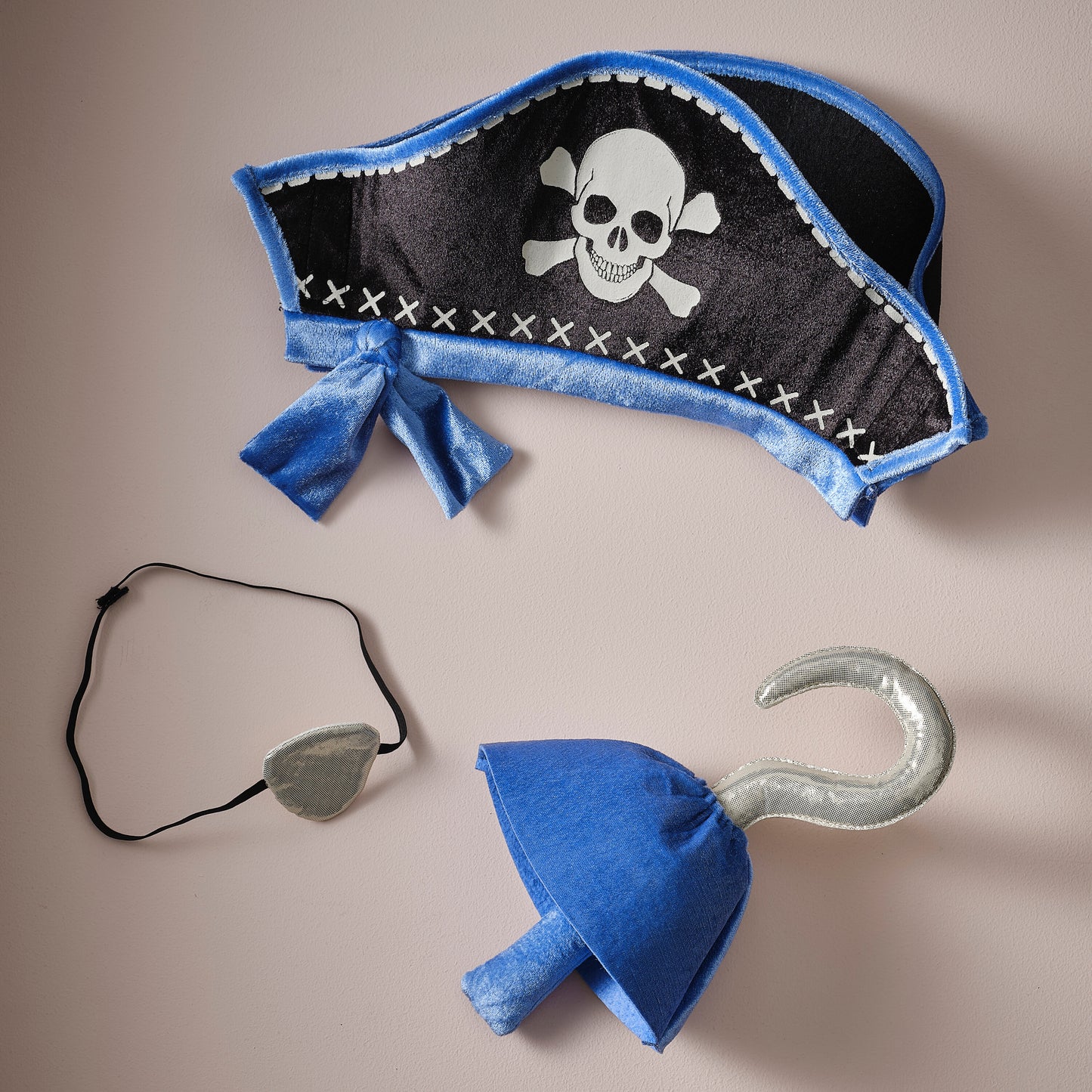 Kids Pirate Hat, Eye Patch and Hook Accessories