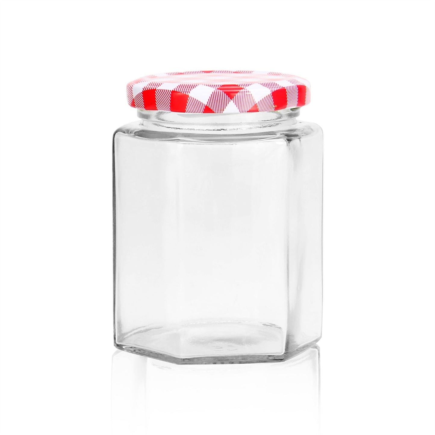 Hexagonal Mouth Glass Jam Jars - Set of 24 | M&W	