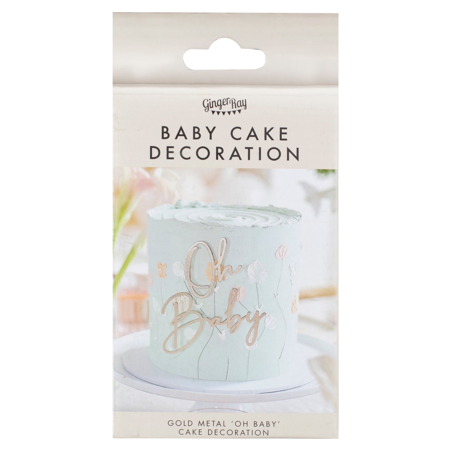 Oh Baby Gold Metal Baby Shower Cake Topper