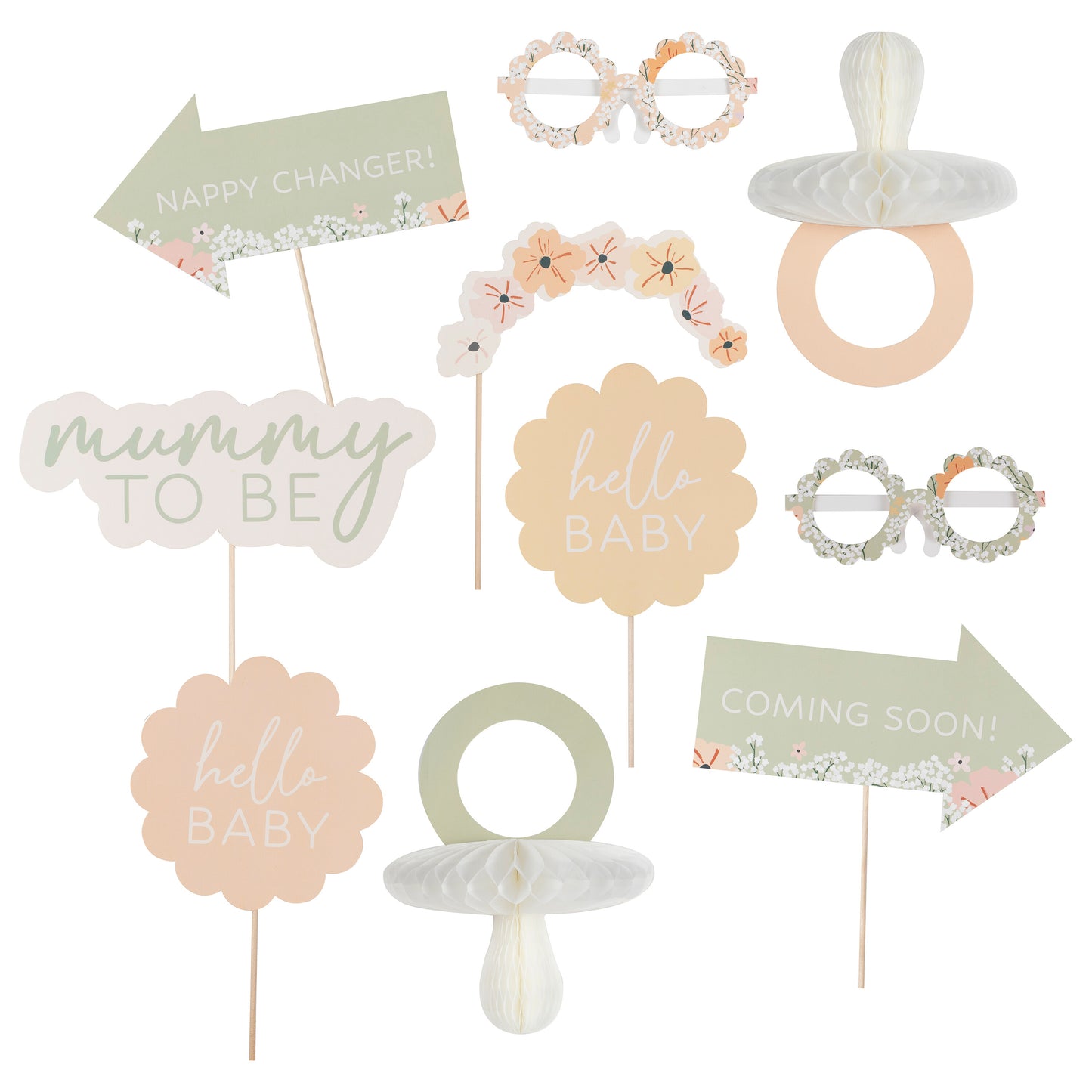 Floral Baby Shower Photo Booth Props