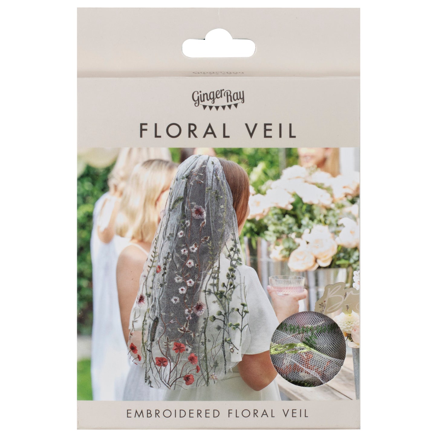 Embroidered Floral Hen Party Veil