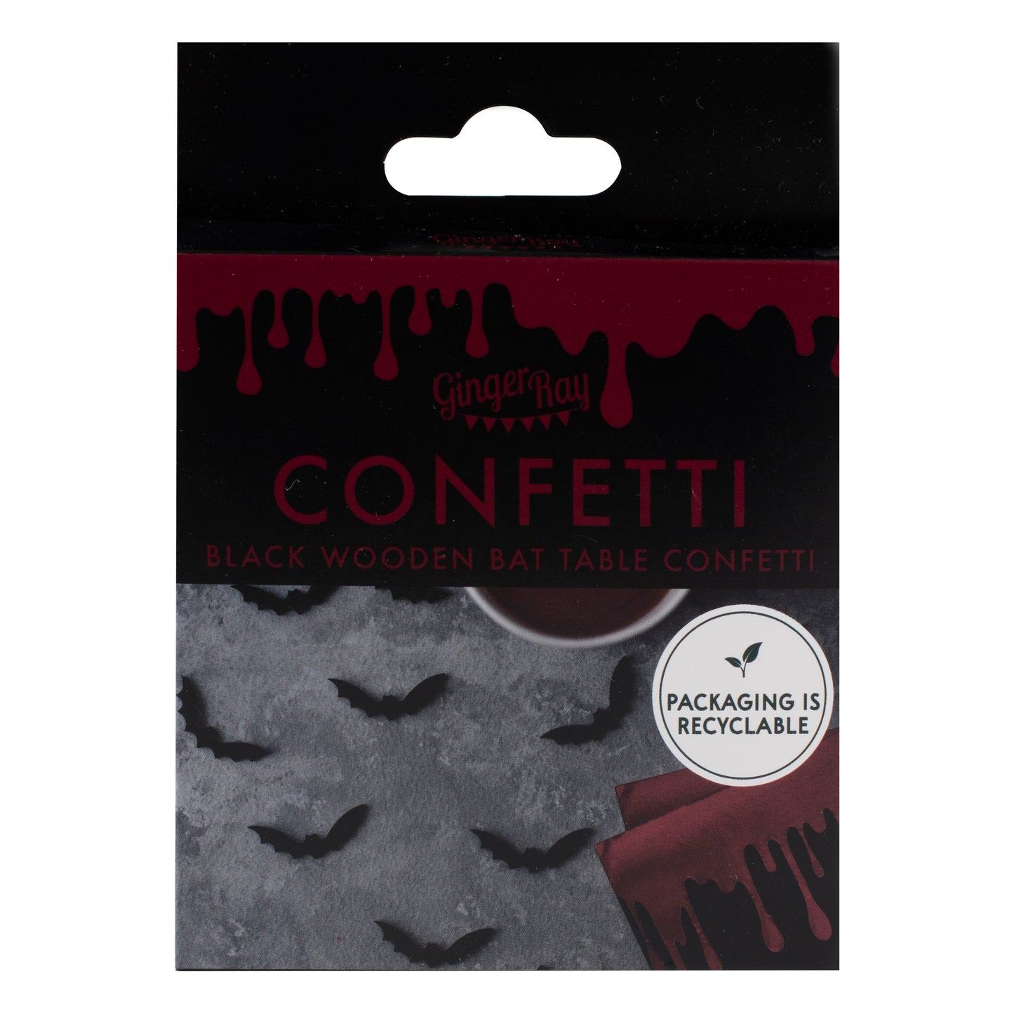 Black Wooden Bat Halloween Confetti